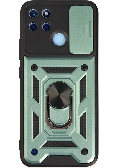 Cosmotex Newface Realme C25y Kılıf Pars Lens Yüzüklü Silikon - Yeşil