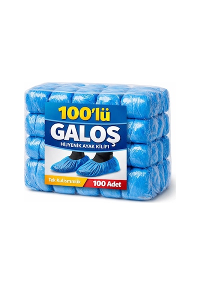 Tek Kullanımlık Kalın Pratik Galoş - Mavi - 100 Adetlik 5 Paket