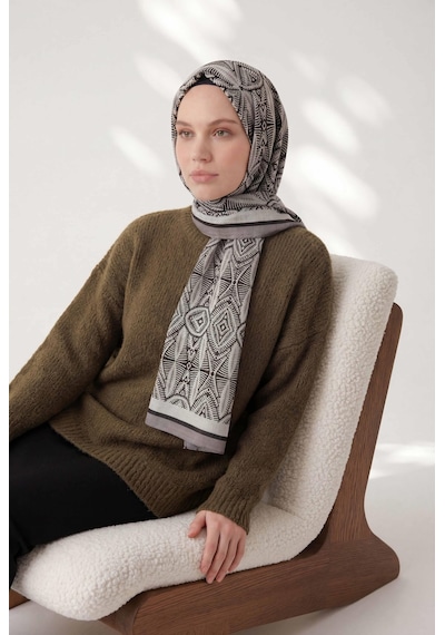Silk Home Nature Desen Gümüş 75x195 Soft Şal Çok Renkli
