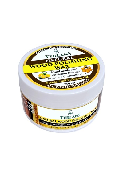 Terlans Doğal Ahşap Koruyucu Parlatıcı Vaks 250 Ml Üstün Koruma + Mikrofiber Bez / Ahşap Mobilya Parlatıcı Ve