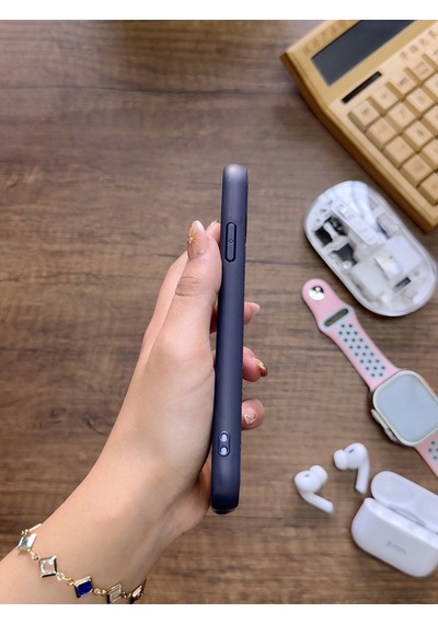 Apple iPhone 11 Uyumlu Premium Deri Dokulu Darbelere Karşı Dayanıklı Nazal Silikon Kılıf Lacivert
