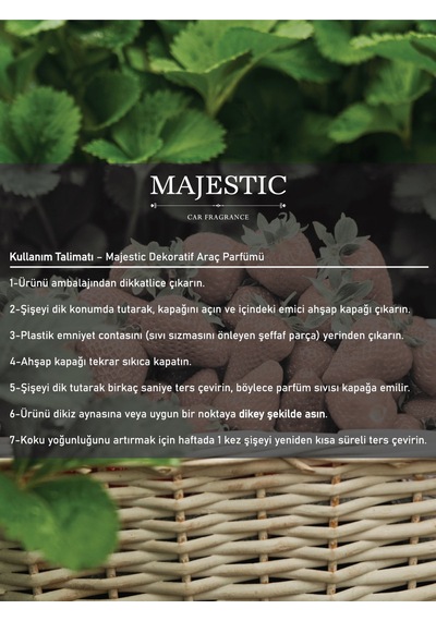 Majestic Oto Kokusu Çilek 7 Ml - Dekoratif Araç Parfümü