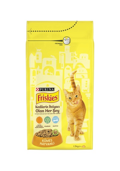 Friskies Yetişkin Kümes Hayvan Kuru Kedi Maması 1.5 Kg - 8 Adet Tarı