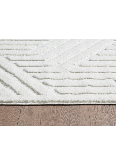 Mariesse Home Elit Bukleli Yumuşak Peluş Post Shaggy Çocuk Odası Oturma Odası Salon Mutfak Halısı 0771a Beyaz