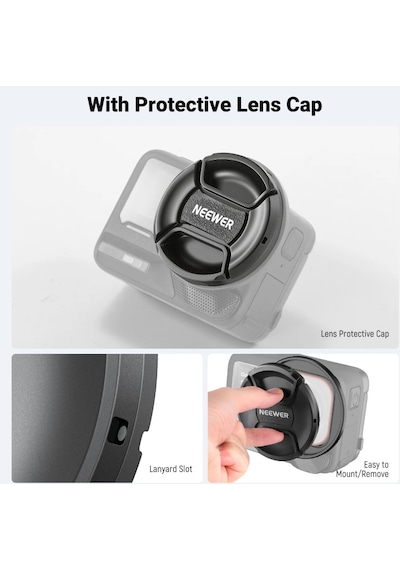 Neewer Insta360 Ace Pro 1/2 Uyumlu 49mm Filtre Adaptör Ve Lens Kapağı