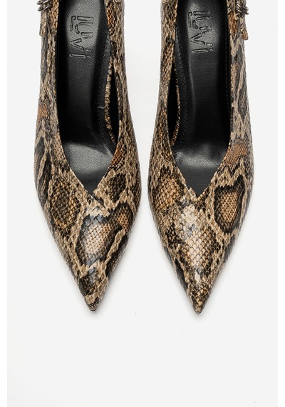 Luvi Shoes Polly Bej Multi Kadın Topuklu Ayakkabı