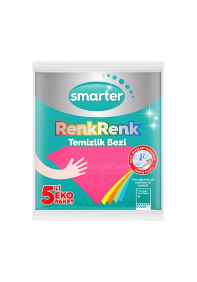 5 Adet Smarter Renkli Temizlik Bezi 5'li Diğer