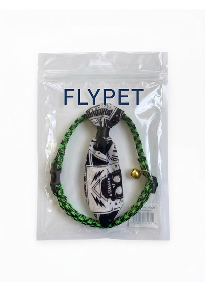 Flypet Kurukafa Desenli Kravat Kedi Tasma & Yavru Köpek Tasma 13cm-24cm Ayarlanabilir Tasma