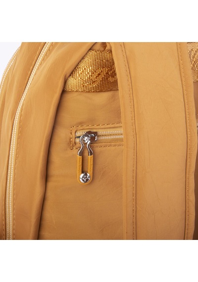 Nas Bag Unisex Büyük Boy Su Geçirmez Çok Gözlü Extra Hafif Sportif Sırt Çantası Hardal