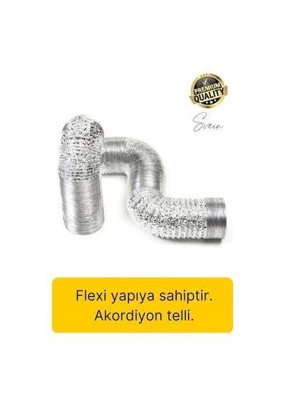 Premium Baca Klapesi Alüminyum Bant Aspiratör Borusu Seti Folyo Yanmaz Sızdırmaz Havalandırma Mutfak