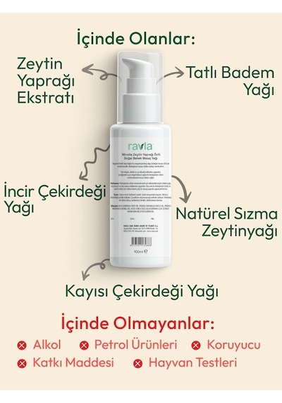 Ravla Minolia Zeytin Yaprağı Ekstratlı Bebek Masaj Yağı - 100 Ml