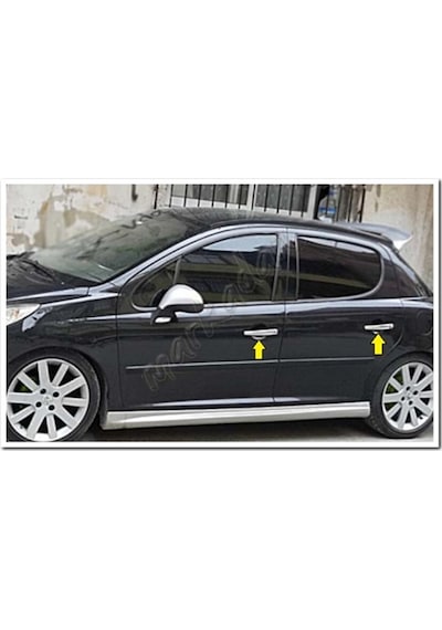 Peugeot 207 Krom Kapı Kolu 2006-2012 4 Kapı Paslanmaz  Çelik