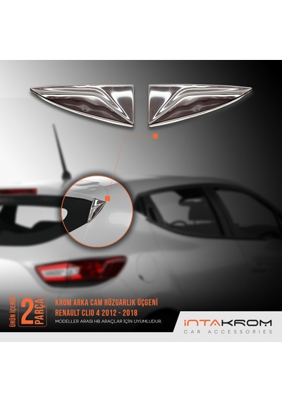 intakrom Renault Clio 4 Krom Arka Cam Rüzgarlık Üçgeni 2012 - 2018 intakrom Renault Clio 4 Krom Arka Cam Rüzgarlık Üçgeni 2012 - 2018