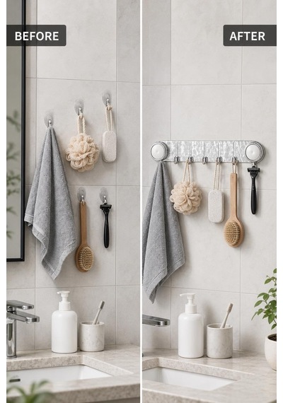 Vakumlu Yapışkanlı Askılık Güçlü Duvar Askısı Delme Gerektirmez Mutfak Banyo Havlu Askılığı Su Geçirmez Çok Amaçlı Organizer Askı Diğer