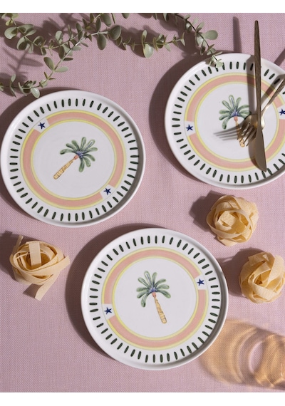 The Mia Itl0004 Italian Summer Pasta Tabağı 6lı Set 19 Cm Ekru