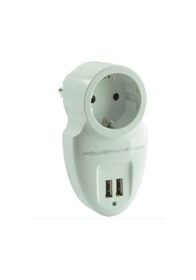 Powermaster PM-16895 2xUsb Tekli Akım Korumalı Priz Beyaz