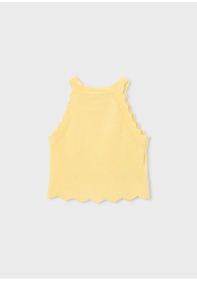 Kız Çocuk Halter Yaka Örme Bluz 3027 Sarı