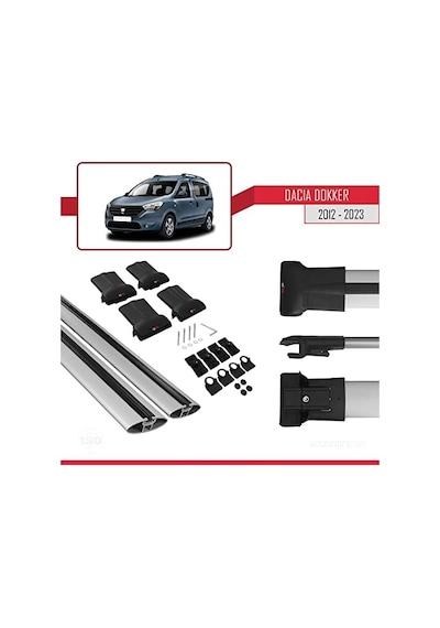 Dacia Dokker 2012 Ve Sonrası İle Uyumlu Fly Model Ara Atkı Tavan Barı Gri 0.5 KG