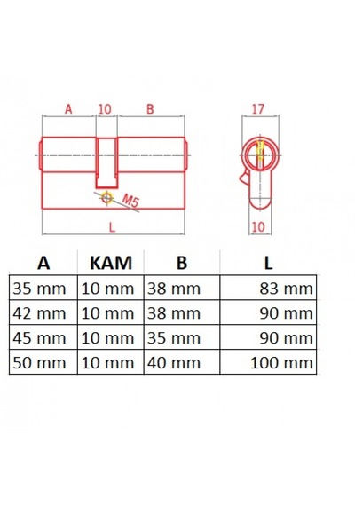 Rotex 68 Mm Zamak Barel 5 Pimli 26+10+32 - 3 Anahtarlı