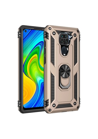 Newface - 264 - Xiaomi Redmi Note 9 Kılıf Sofya Yüzüklü Silikon Kapak - Aconcept - - Gold Diğer
