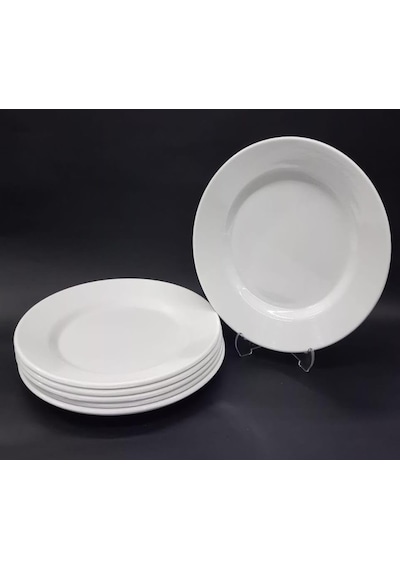 12 Adet Beyaz Melamin Tatlı,pasta Servis Tabağı 21cm Sığ Tabak Diğer