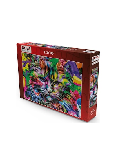 Nova Puzzle 1000 Parça Kızgın Bakışlar Puzzle - Kedi Puzzle