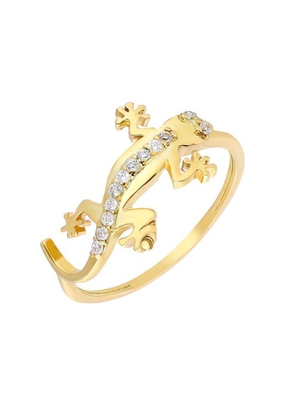 Zirkon Taşlı Kertenkele Tasarım Gold Renk 925 Ayar Gümüş Bayan Yü (429500550) Zirkon Taşlı Kertenkele Tasarım Gold Renk 925 Ayar Gümüş Bayan Yü (429500550)