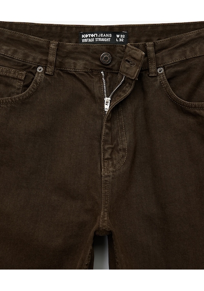 Koton Pamuklu Normal Bel Cepli Vintage Straight Fit Jean Pantolon Kahverengi 7wam40059nd Kahve Koton Pamuklu Normal Bel Cepli Vintage Straight Fit Jean Pantolon Kahverengi 7wam40059nd Kahve