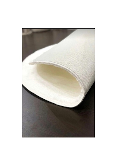 Rachel Carpet Beyaz Lüks Raschel Taban Yıkanabilir Kaymaz Taban Yuvarlak Peluş Halı Yolluk, 200 X 200 Diğer