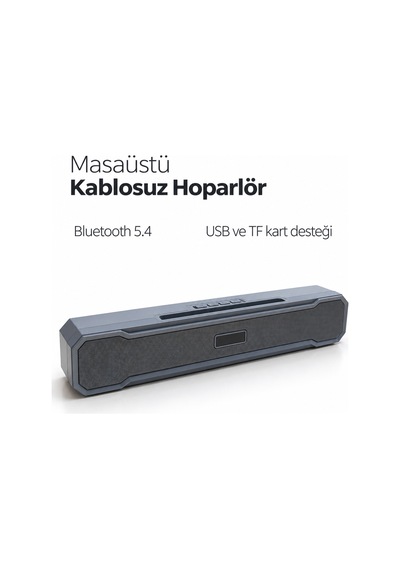 Metal Izgara Ön Yüzeyli Uzun Gövdeli Usb Destekli Kablosuz Masaüstü Hoparlör - Lisinya