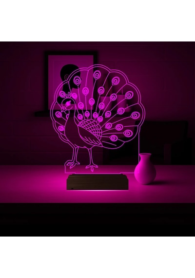 Luvivia Tavuz Kuşu 3d Lamba - Masa Gece Lambası Şeffaf