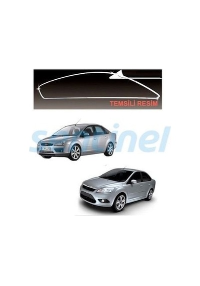 Autogp Ford Focus 2 Cam Çerçevesi Kenar Çıtası Krom Tamtur Sedan 2005 / 2011