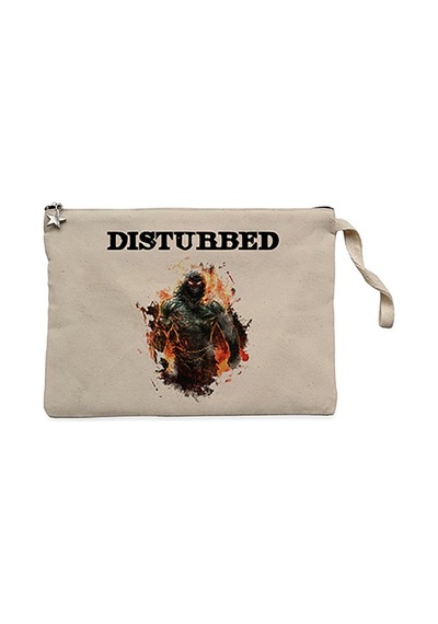 Disturbed Monster Krem Clutch Astarlı Cüzdan / El Çantası Krem