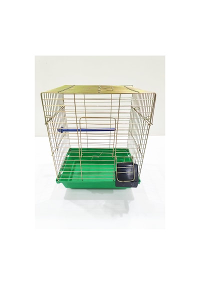 Mini Kuş Kafesi Tek Yemlikli Tek Kapılı Kuş Kafes 34x26x20cm Kuş