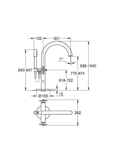 Grohe 25272AL0 Atrio Banyo Duş Bataryası Siyah