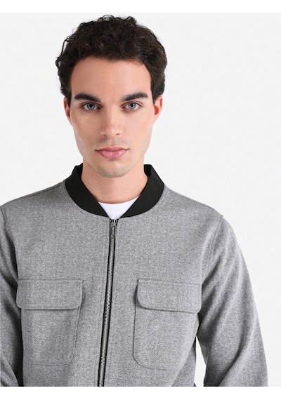 Colin's Colins Regular Fit Bomber Gri Erkek Ceket Cl1065132 Gri Melanj