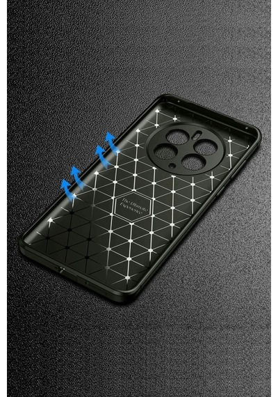Realme 12 Pro Plus Uyumlu Kılıf Auto Focus Karbon Kapak - Siyah