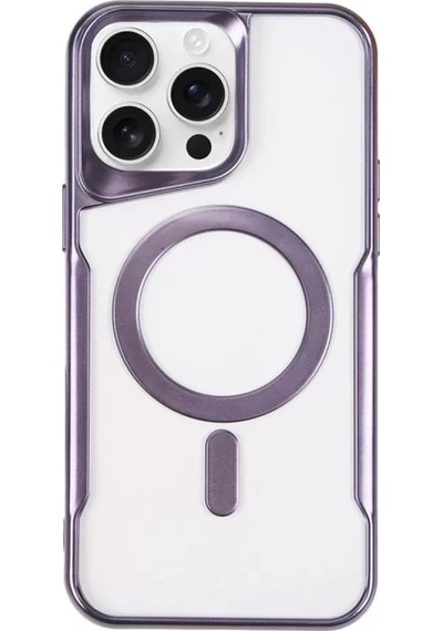 Newface Apple Uyumlu İphone 14 Pro Max Kılıf Boyi Magsafe Silikon Kapak - Derin Mor - Özel Seri 8683140788711