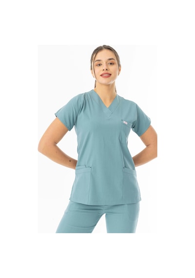 Likra Yarasa Kol Doktor Hemşire Forması Filiz Yeşili Lyrs1023 Filiz Yeşili