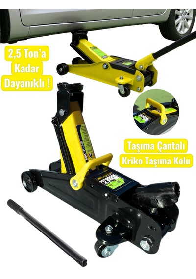 Schmıtzer Sch-ayl3s 2,5 Ton A Kadar Dayanıklı Çelik Araba Kaldırma Oto Krikosu Çantalı Tekerlekli Hidrolik Timsah Kriko