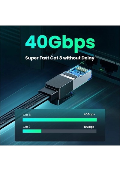 Miaxtreme Cat8 20 Metre Premium Süper Hızlı Ethernet Kablosu 40 Gigabit/s 2000mhz Metal Zırhlı Rj45 Lan Kablo
