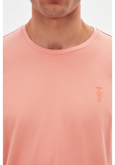 Twn Slim Fit Kil Düz Kabartma Baskılı T-shirt 4ec148551753m Kil