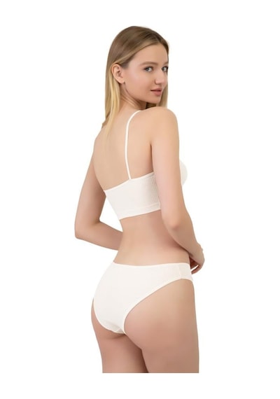 Cottonhill Kadın Pamuklu Ve Likralı Fitilli Kaşkorse Brezilya Külot 5'li Paket-2 Çok Renkli 2 Çok Renkli