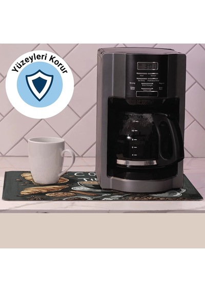 Valerine Life Kahve Makinesi Matı Su Geçirmez Kaymaz Yıkanabilir Çaycı, Çay Espresso Makinesi Pad 35x45cm 27240104