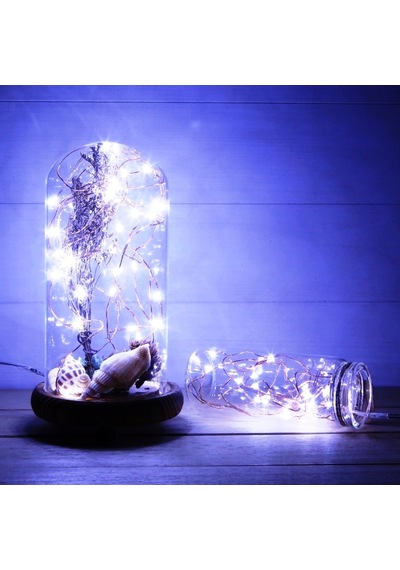 7 Metre Yılbaşı Ağacı Işığı Beyaz Pilli Işık Pilli Beyaz Led Işık Beyaz Noel Işığı Yılbaşı Işığı Beyaz