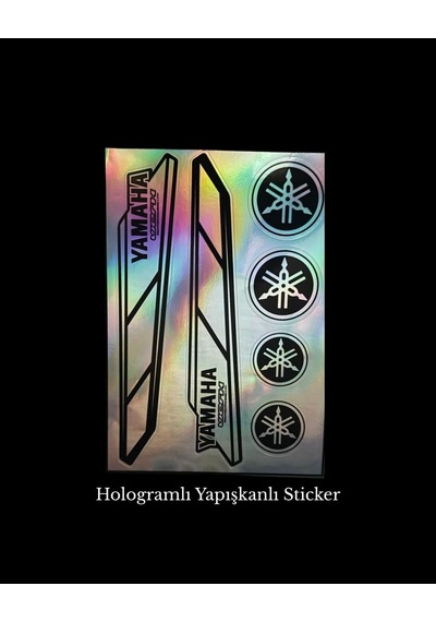 Yamaha Hologramli Motosiklet Sticker Seti Çok Renkli