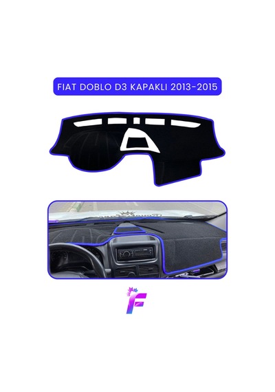 Fıat Doblo D3 2013-2015 Kapaklı Uyumlu Torpido Örtüsü Araca Özel Üretim Kolay Montaj Tb11 Mavi