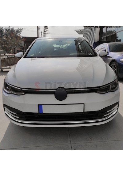 S-Dizayn VW Golf 8 HB Krom Ön Tampon Alt Çıtası 3 Parça 2020 Üzeri