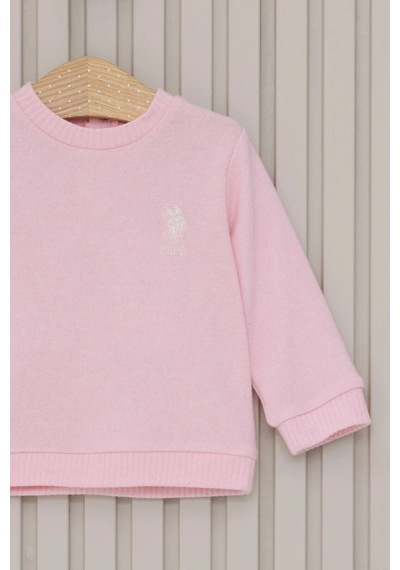 U.S. Polo Assn. Kız Bebek Uzun Kol 2lı Takım - Açık Pembe Açık Pembe