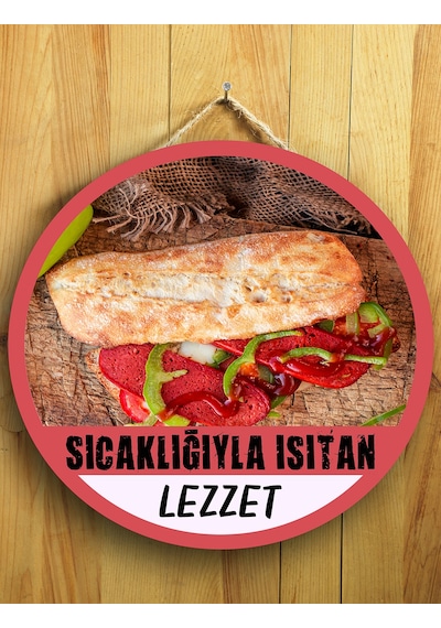 Mayeka Cafeler Restoranlar Kahvaltıcılar Sandviççiler İçin Sucuklu Ekmek Duvar Kapı Tablo Ahşap Askılı Pano Tabela